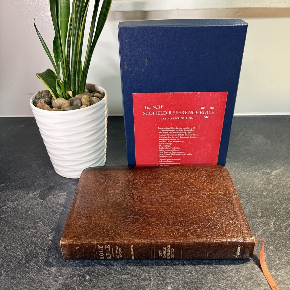NEW Oxford Scofield Reference Bible KJV Red Letter 1967 Brown Cowhide Leather